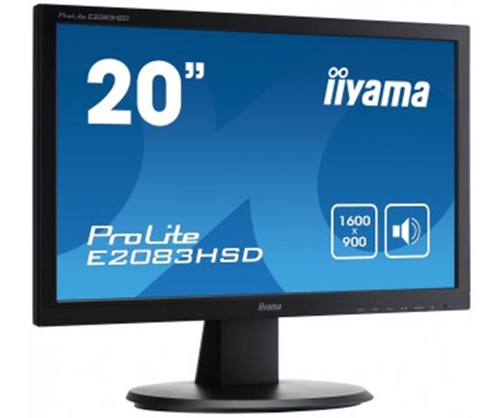 iiyama ProLite E2083HSD-B1 LED display 49,5 cm (19.5"") 1600 x 900 Pixels HD+ Zwart