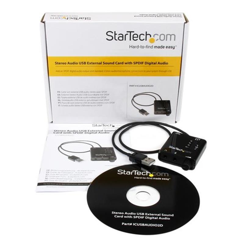 StarTech.com USB-stereo audio adapter externe geluidskaart met SPDIF digitale audio en stereo mic