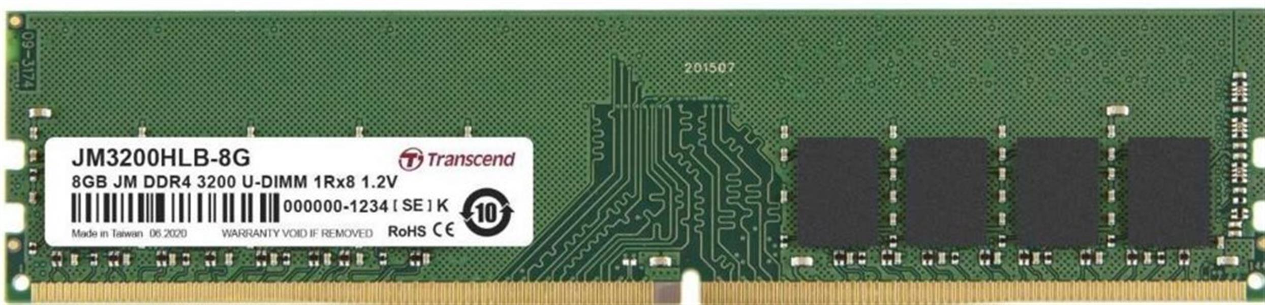 TRANSCEND JetRam 8GB DDR4 3200Mhz U-DIMM