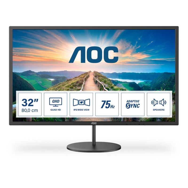 AOC V4 Q32V4 computer monitor 80 cm (31.5) 2560 x 1440 Pixels 2K Ultra HD LED Zwart RETURNED