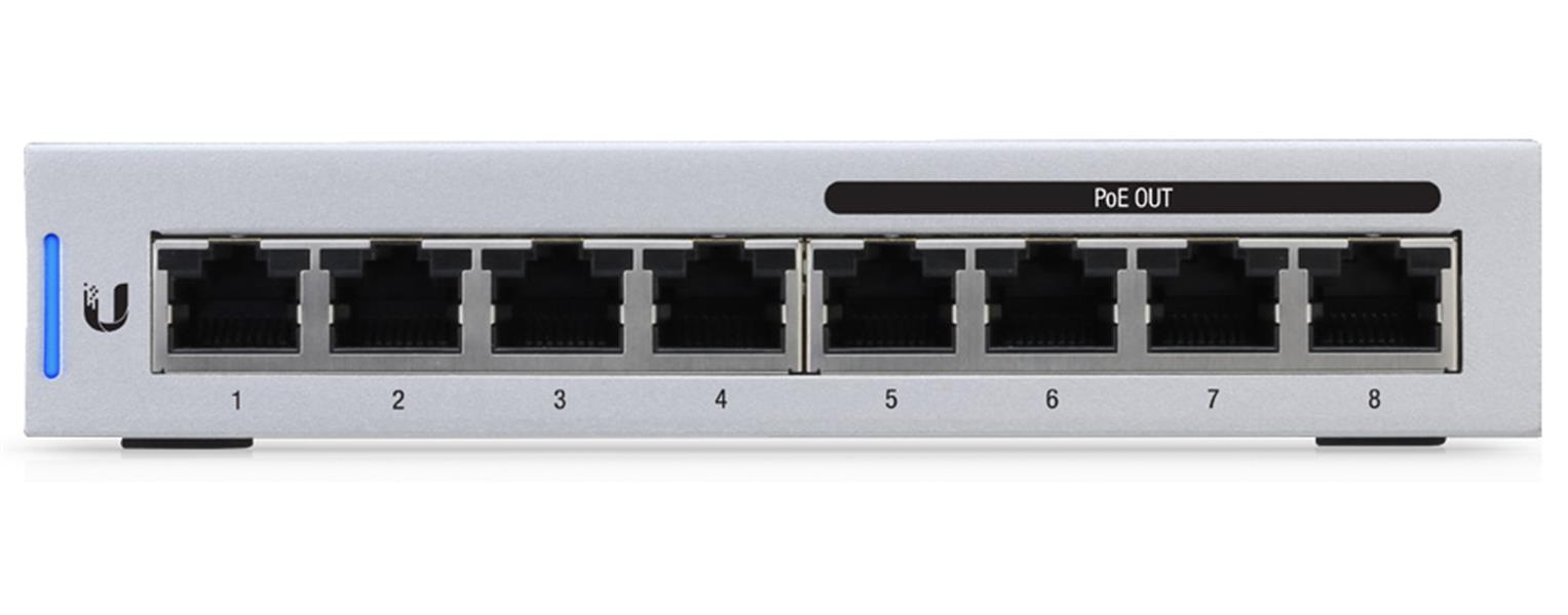 Ubiquiti Switch UniFi 8xRJ45 GBit Managed PoE+ (60W) Fanless