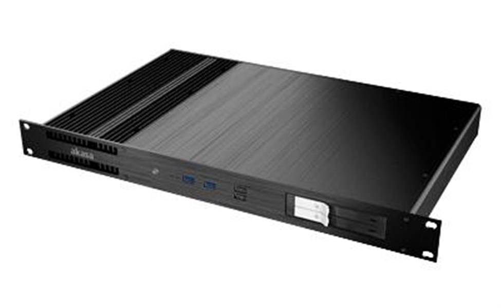 Akasa 1U Galileo TU Fanless Slim Thin Mini ITX Case 2 x 2 5 Removable SSD HDD and PCIe slot support