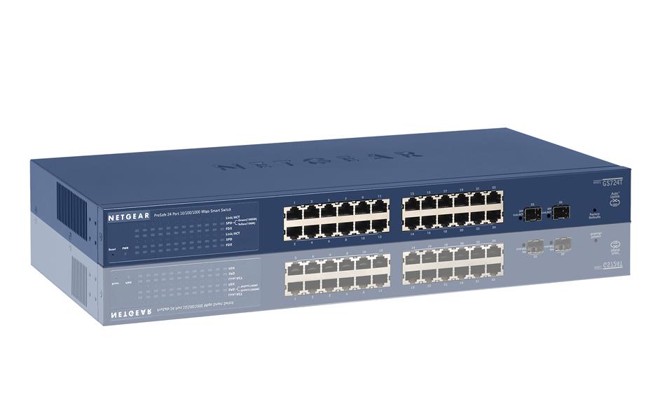 Netgear ProSAFE Smart Switch - GS724T - 24 Gigabit Ethernet poorten