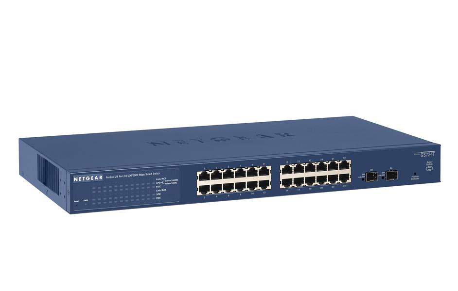 Netgear ProSAFE Smart Switch - GS724T - 24 Gigabit Ethernet poorten