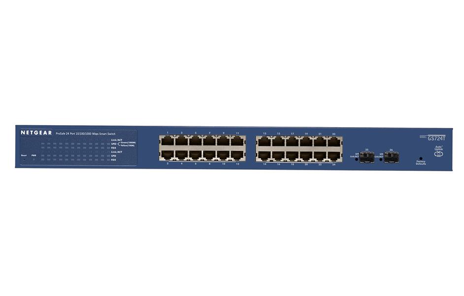 Netgear ProSAFE Smart Switch - GS724T - 24 Gigabit Ethernet poorten