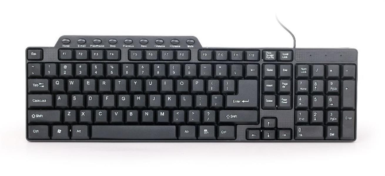 Multimedia toetsenbord zwart USB US Layout