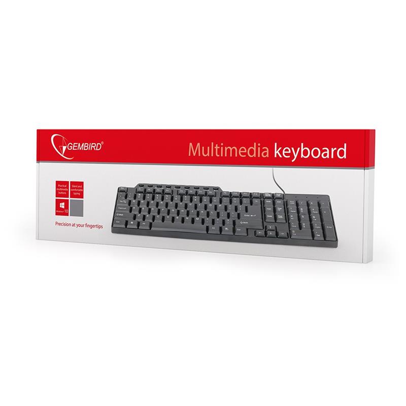 Multimedia toetsenbord zwart USB US Layout