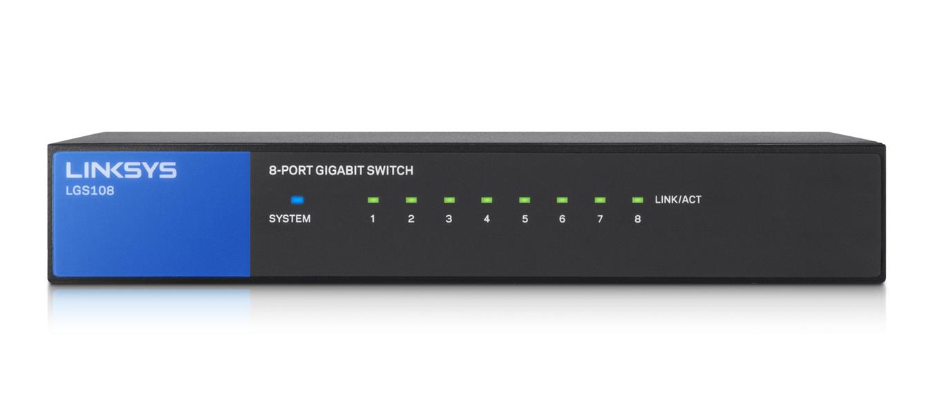 Linksys 8-poorts Gigabit - desktopswitch (LGS108)