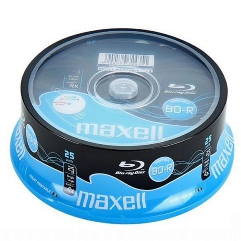 MAXELL BLU-RAY BD-R 4X 25GB FULL INKJET PRINT CAKE*25 276071 00 TW multipack