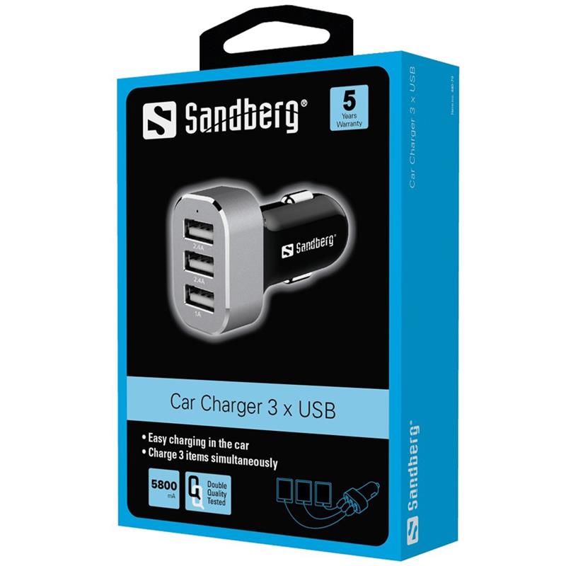 Sandberg Multi Car Charger 3xUSB