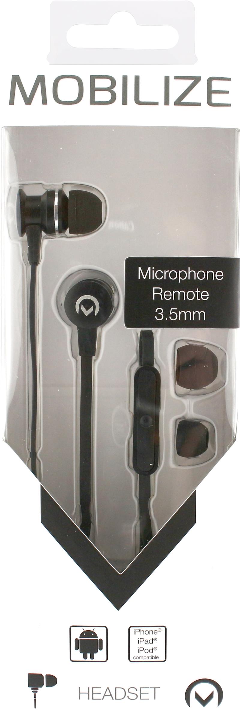Mobilize In-ear Stereo Headset with Remote 3 5mm Black