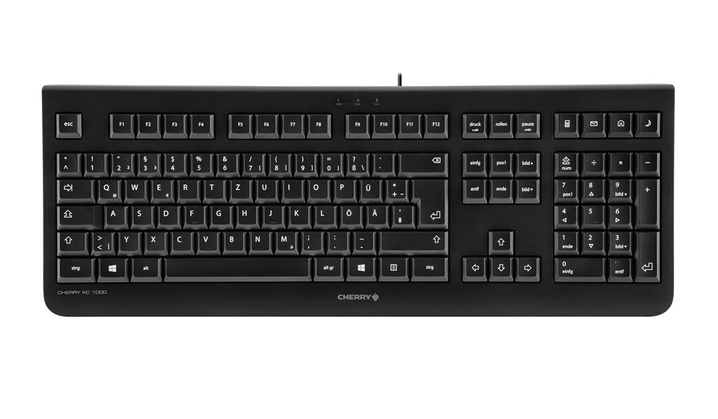 CHERRY KC 1000 toetsenbord USB QWERTY Amerikaans Engels Zwart