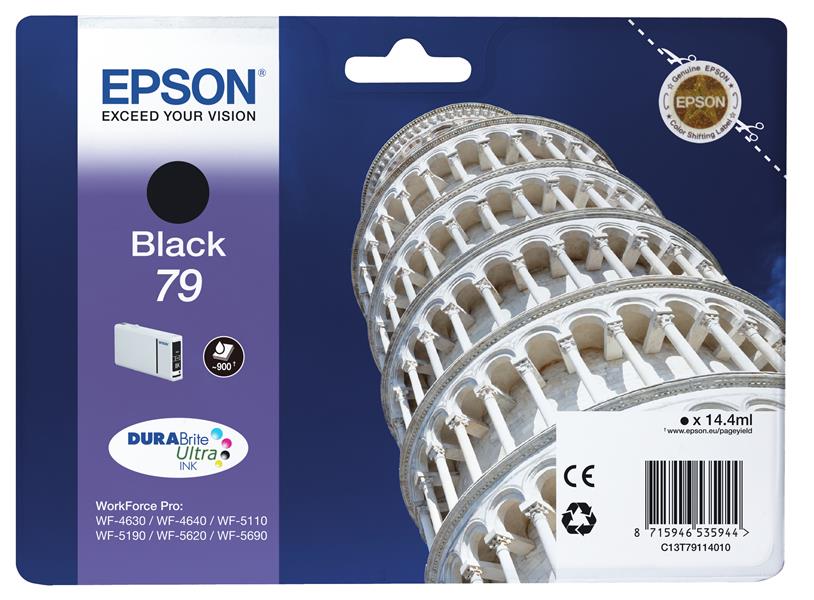 Epson Tower of Pisa Singlepack Black 79 DURABrite Ultra Ink