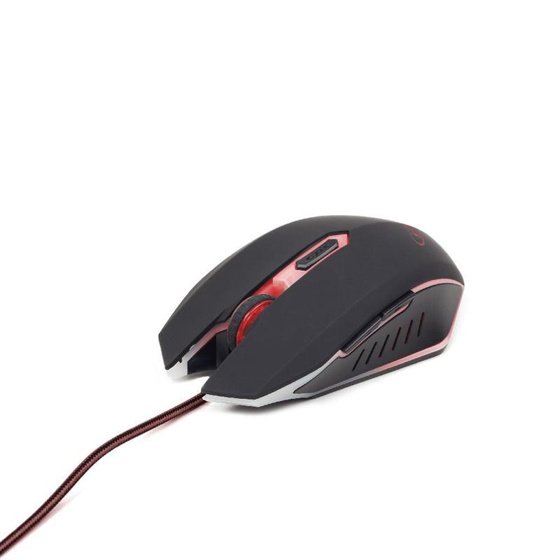 Gembird Gaming muis USB zwart rood 2400dpi illuminated