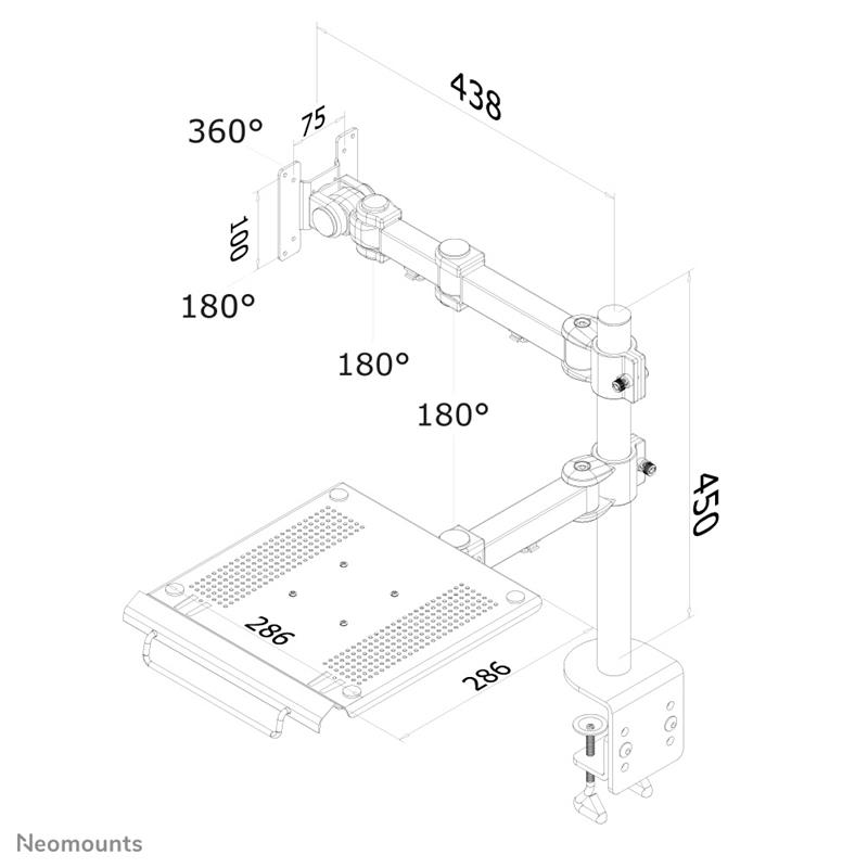 Neomounts monitor/laptop bureausteun