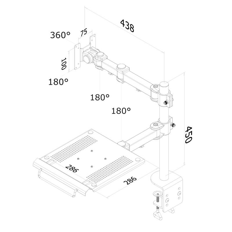 Neomounts monitor/laptop bureausteun