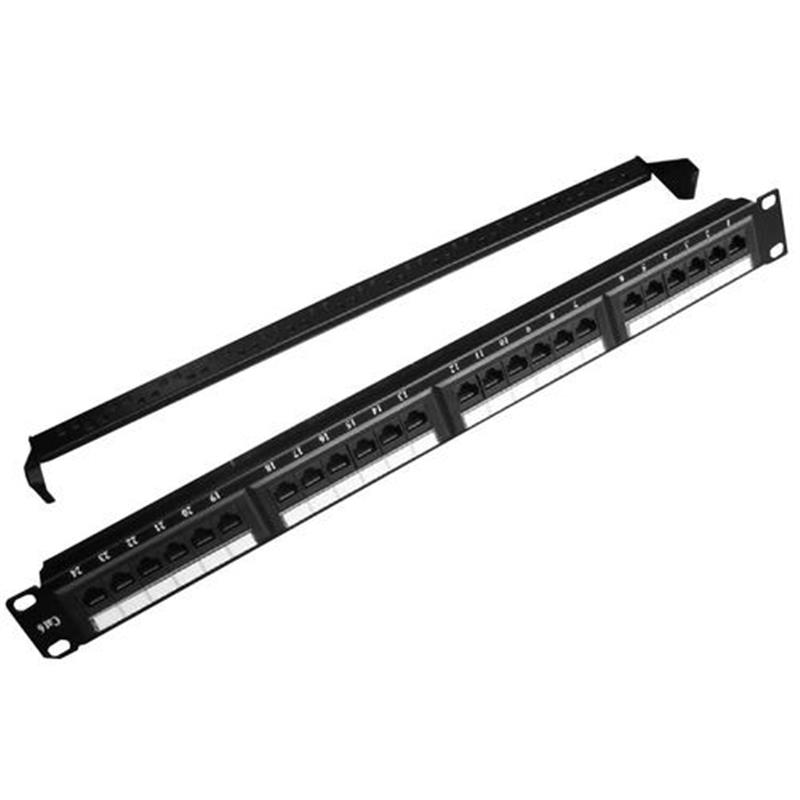 Cat6 24-poorts patchpanel met kabelorganizer