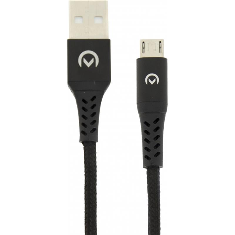 Mobilize Strong Nylon Cable USB to Micro USB 20cm Black