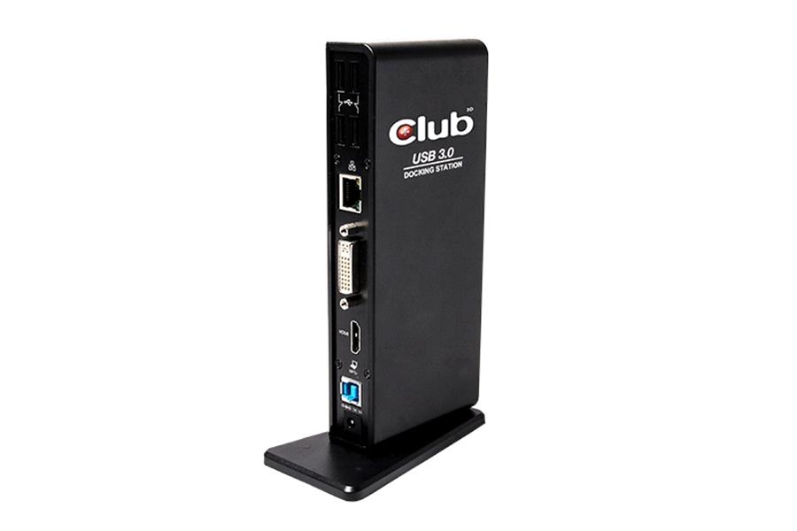 CLUB3D UNIVERSEEL USB 3.0 Type A 1x HDMI 1x DVI ,UTP aansluitingen DisplayLink™ gecertificeerd Docking Station