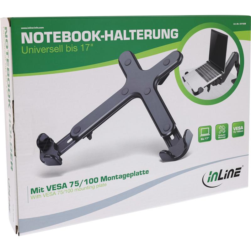 InLine Notebook holder up to 17 with VESA 75 100 mounting plate