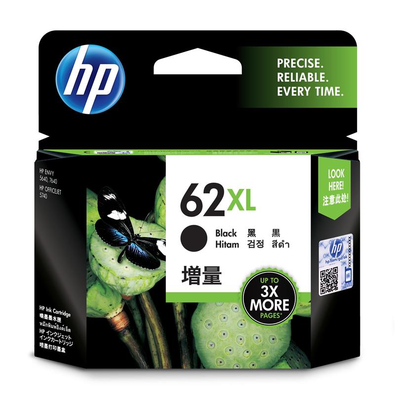 HP 62XL Origineel Zwart