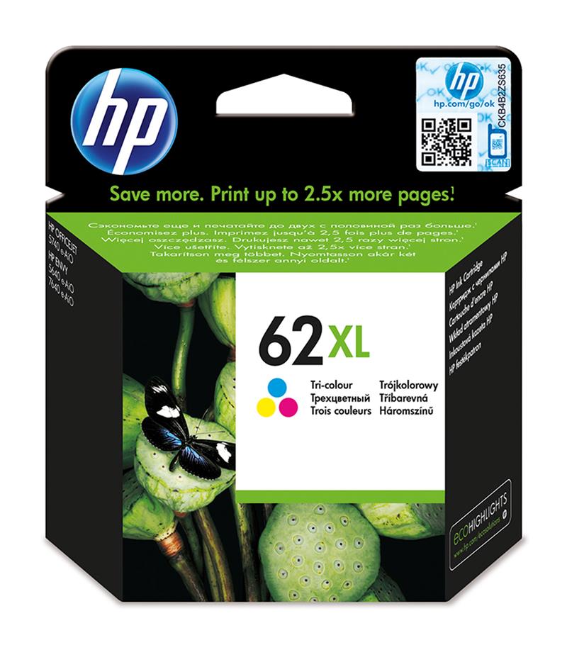 HP 62XL Origineel Cyaan, Magenta, Geel