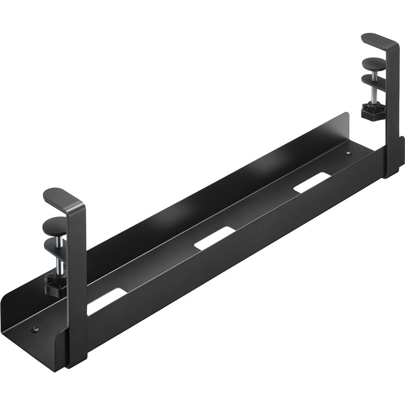 InLine Cable guide rail for under-table mounting with screw clamps black
