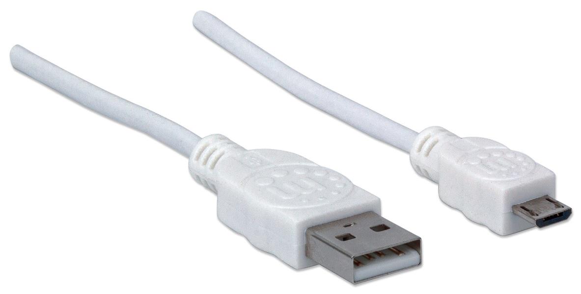 USB 2 0 Device Cable A Male Micro-B Male 1 m 3 ft White