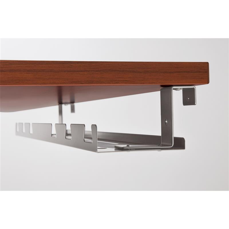 InLine Cable guide shelf for under-table mounting grey