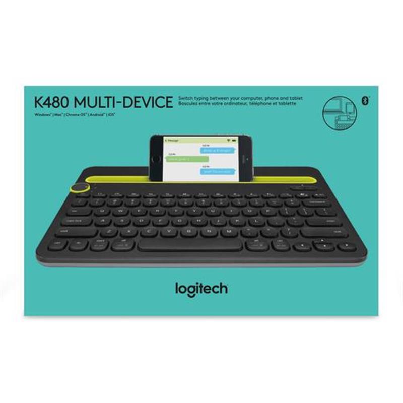 Logitech K480 Zwart, Groen Bluetooth AZERTY Frans