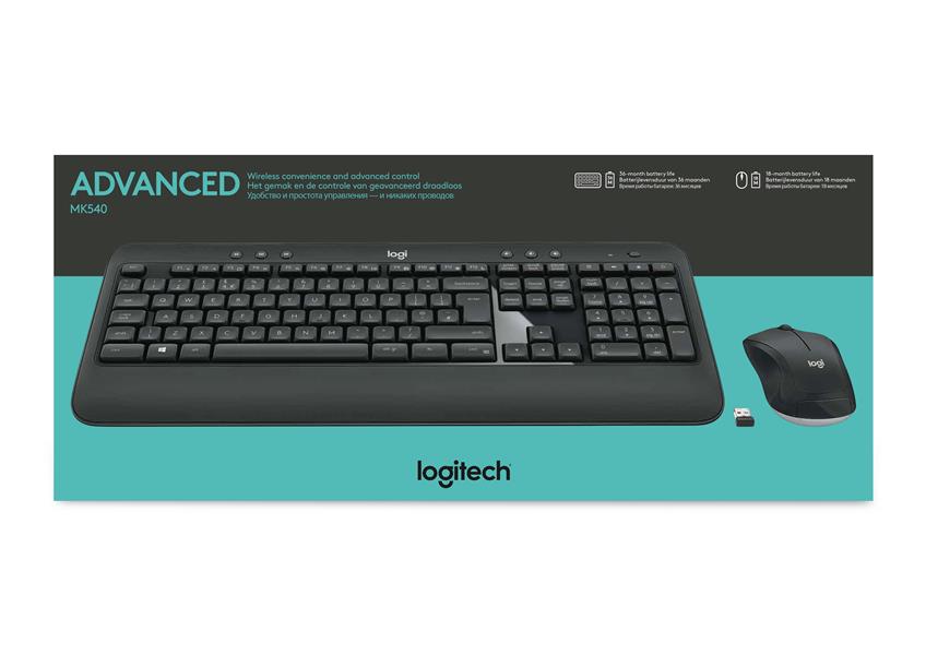 Logitech MK540 toetsenbord RF Draadloos QWERTY US International Zwart, Wit