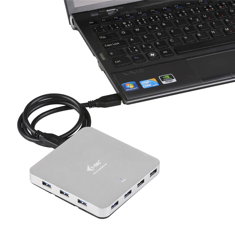 i-tec Metal U3HUBMETAL10 interface hub USB 3.2 Gen 1 (3.1 Gen 1) Type-A 5000 Mbit/s Zilver