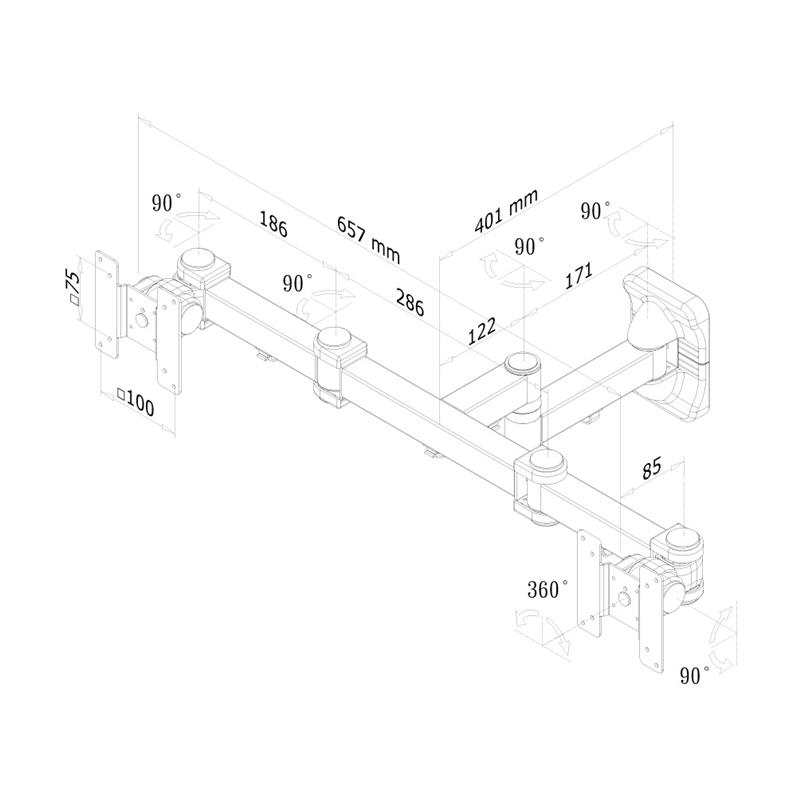 Neomounts tv/monitor wandsteun