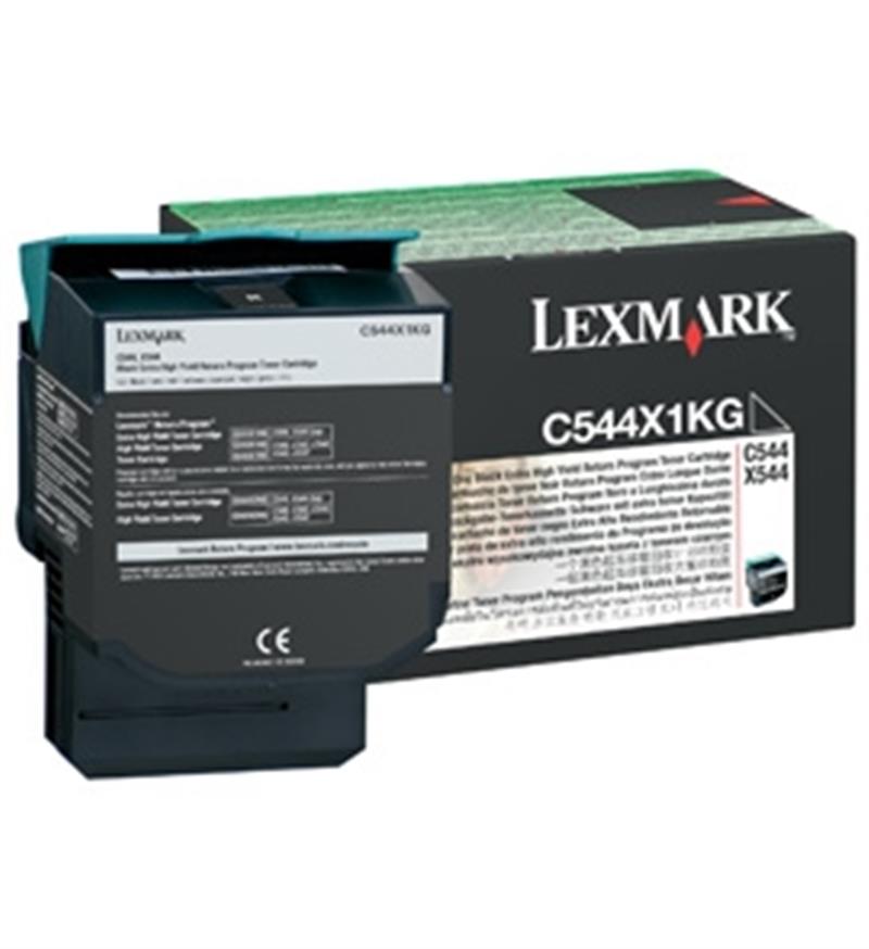 Lexmark C544, X544 6K zwarte retourprogr. tonercartr.