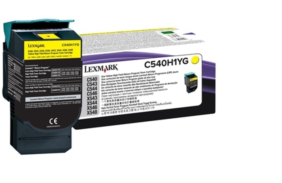 Lexmark C54x, X54x 2K gele retourprogr. tonercartr.