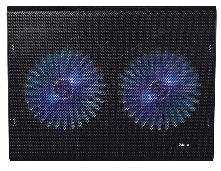 Trust Azul | Laptop Cooling Stand | 2 Ventilatoren | USB-voeding | Blauw Verlicht | max 17.3 inch