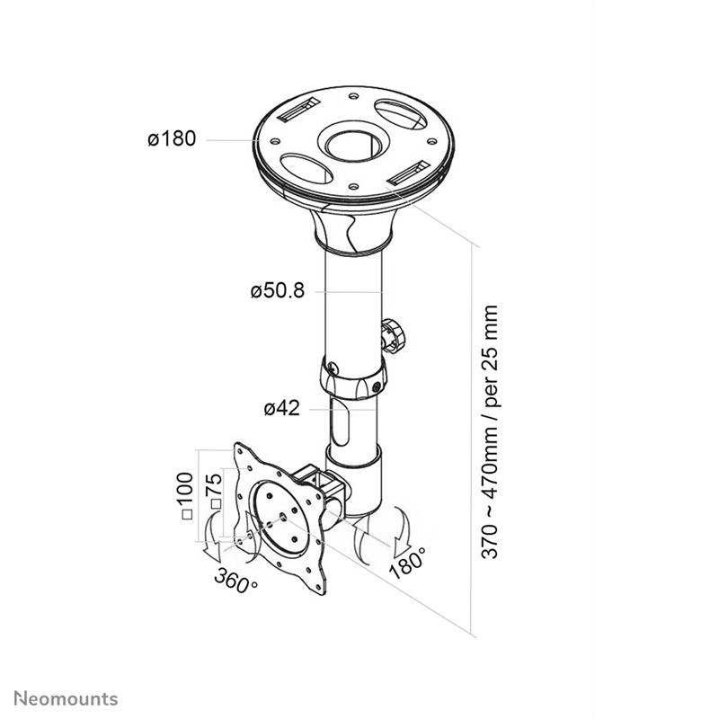 Neomounts monitor plafondsteun