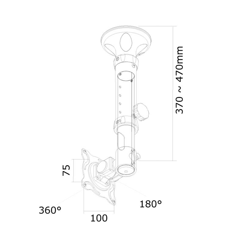 Neomounts monitor plafondsteun