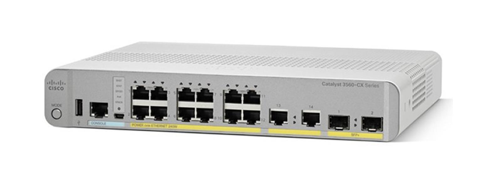 Cisco Catalyst WS-C3560CX-12TC-S netwerk-switch Managed L2/L3 Gigabit Ethernet (10/100/1000) Grijs, Wit