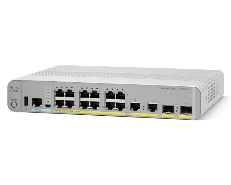 Cisco Catalyst WS-C3560CX-12TC-S netwerk-switch Managed L2/L3 Gigabit Ethernet (10/100/1000) Grijs, Wit