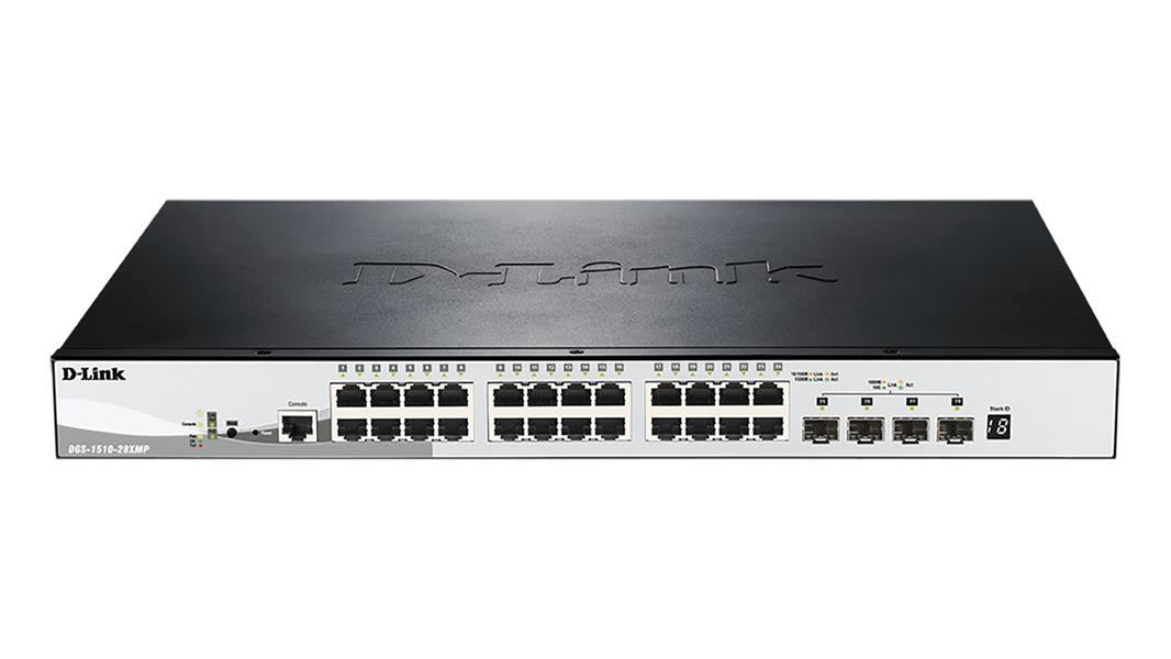 D-Link DGS-1510-28XMP netwerk-switch Managed L2/L3 Gigabit Ethernet (10/100/1000) Zwart, Grijs Power over Ethernet (PoE)