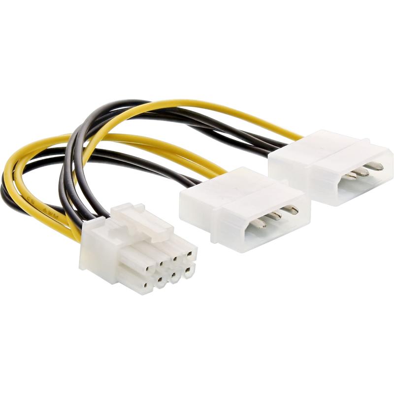 InLine Power adaptor cable 2x 5 25 plug to 8pin PCI-Express plug 0 15m