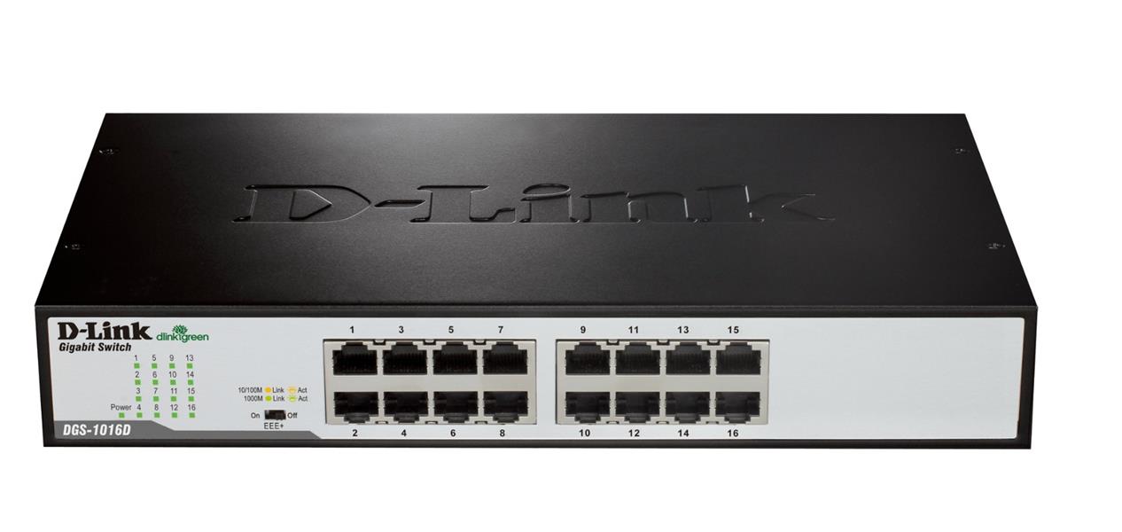 D-Link DGS-1016D/E netwerk-switch Unmanaged Zwart, Metallic