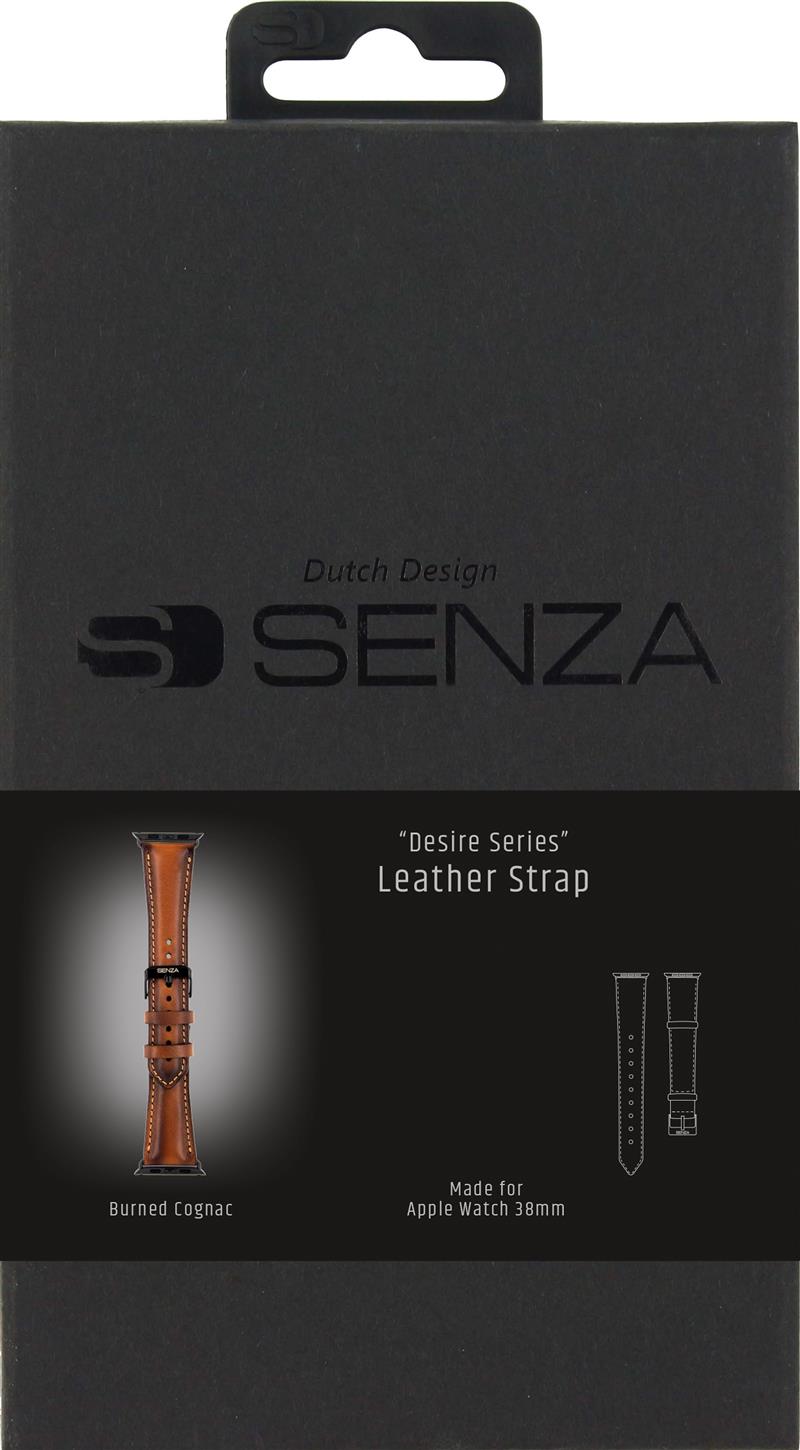 Senza Desire Leather Strap Apple Watch 38mm Burned Cognac