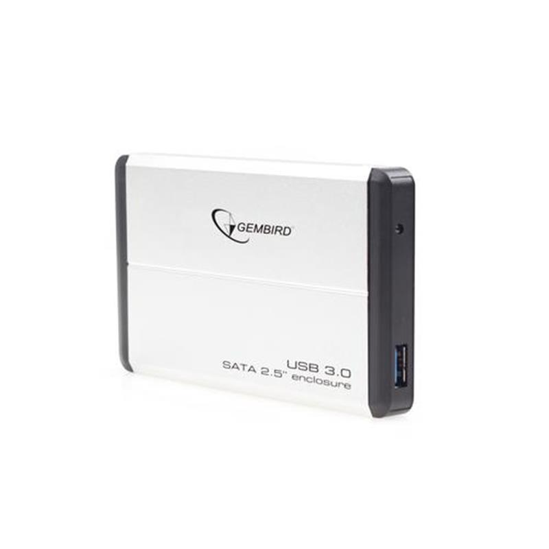 Gembird Externe 2 5inch SATA harddiskbehuizing USB 3 0 zilver