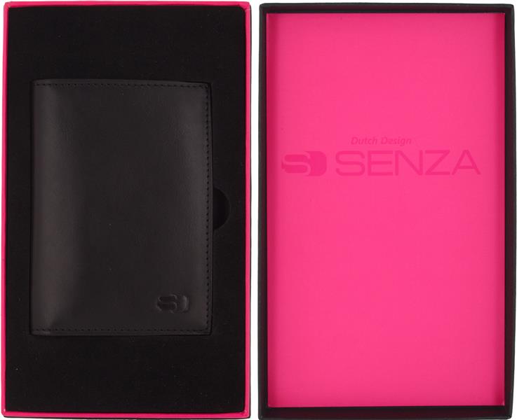 Senza Pure Leather Card Holder Deep Black