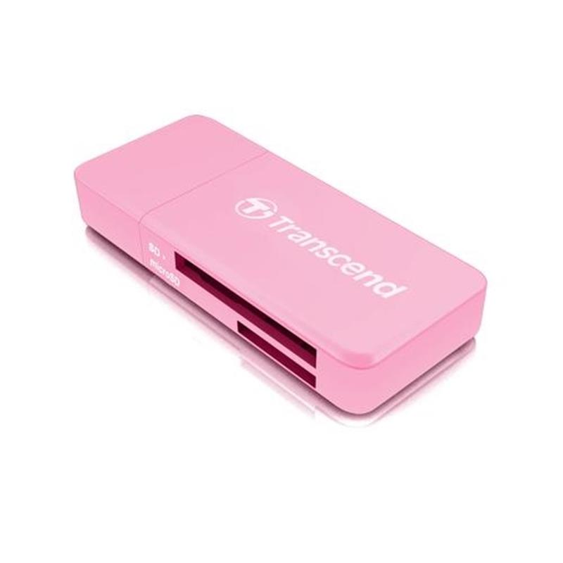 Transcend PDF5 Card Reader USB3 0 SD microSD SDHC SDXC UHS-I LED Roze