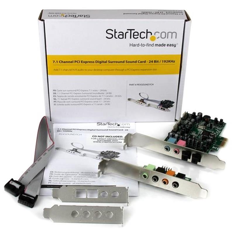 StarTech.com 7.1 PCI Express surround geluidskaart 24 bit 192 kHz