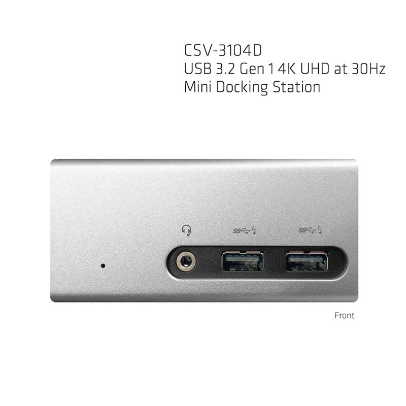 CLUB3D UNIVERSEEL Mini Displaylink gecertificeerd Docking Station USB A 3.2 Gen 1 4K30Hz 1x HDMI, 1x DVI, 4x USB Superspeed