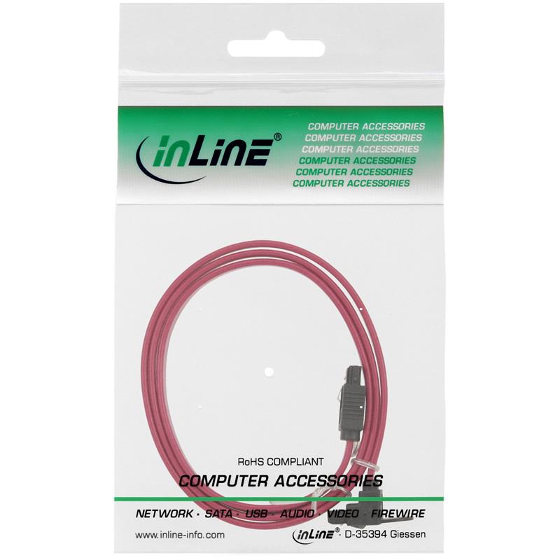InLine SATA 6Gb s kabel met vergrendeling haaks 0 75m